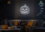 Pumpkin Neon Sign White