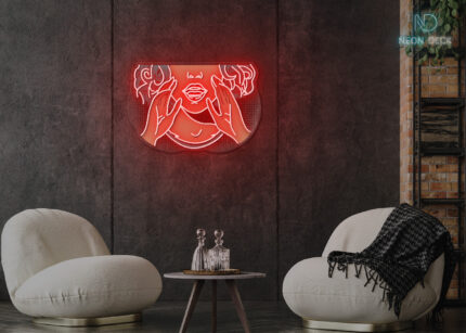 Shout Out Lips LED Neon Sign Red