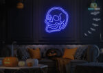 Skull Neon Sign Dark-Blue