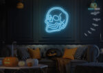 Skull Neon Sign Ice-Blue