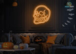 Skull Neon Sign Orange
