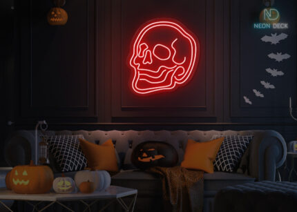 Skull Neon Sign Red