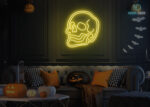Skull Neon Sign Yellow