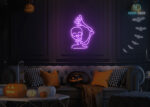 Skull 💀 saying Hi Neon Sign Purple