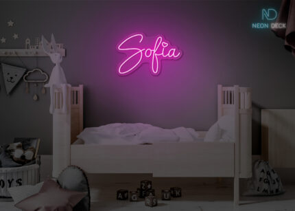 Sofia Name Neon Sign Hot-Pink