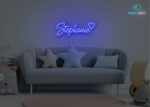 Stephanie Name Neon Sign Dark-Blue