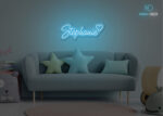 Stephanie Name Neon Sign Ice-Blue