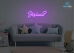 Stephanie Name Neon Sign Purple