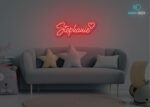 Stephanie Name Neon Sign Red