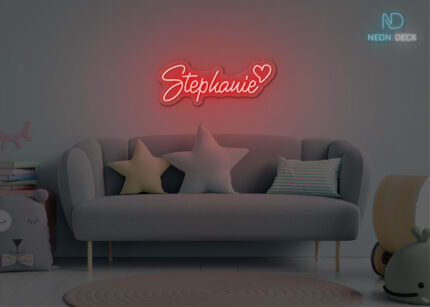 Stephanie Name Neon Sign Red