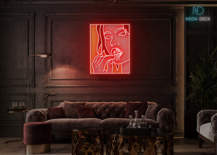 Sweet Bite Line Art LED Neon Sign Red