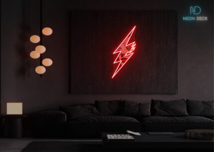 Thunder with Girl in UV Neon Sign Red