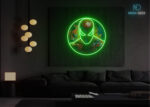 Web‑Slinger Mask LED Neon Sign Green