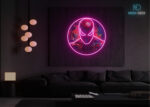 Web‑Slinger Mask LED Neon Sign Hot-Pink