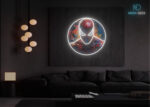 Web‑Slinger Mask LED Neon Sign White