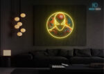 Web‑Slinger Mask LED Neon Sign Yellow