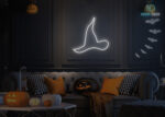 Witch Cap Neon Sign White